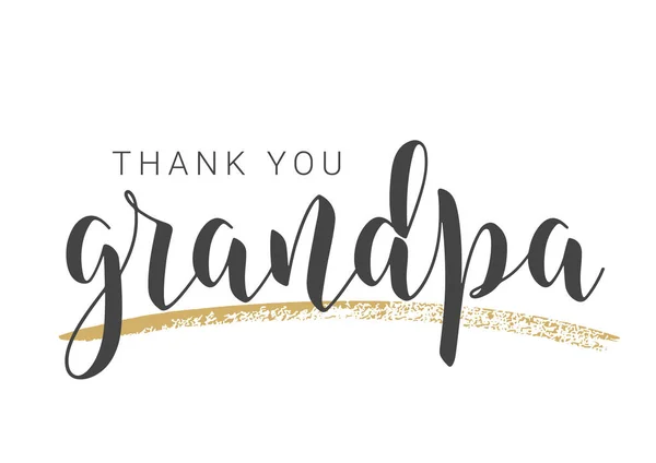 Χειρόγραφη επιστολή ευχαριστιών παππού. Εικονογράφηση διανύσματος. — Διανυσματικό Αρχείο