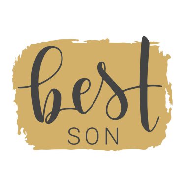 En İyi Oğul 'un El Yazması Mektubu. Vektör İllüstrasyonu.