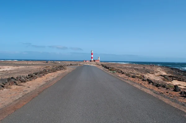 Fuerteventura: the road to El Toston Lighthouse — Stock Photo, Image