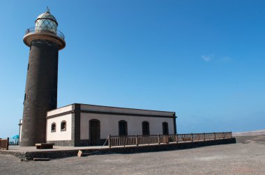 Fuerteventura, Kanarya Adaları, İspanya: Punta de Jandia deniz feneri (Faro Punta de Jandia), görünümünü açmak içinde aşırı Güney cape adanın Morro del Jable korunan alan Jandia doğal parkında bir parçası, 1864 