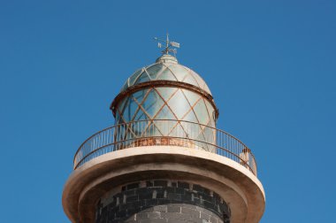 Fuerteventura, Kanarya Adaları, İspanya: Punta de Jandia deniz feneri (Faro Punta de Jandia), görünümünü açmak içinde aşırı Güney cape adanın Morro del Jable korunan alan Jandia doğal parkında bir parçası, 1864 