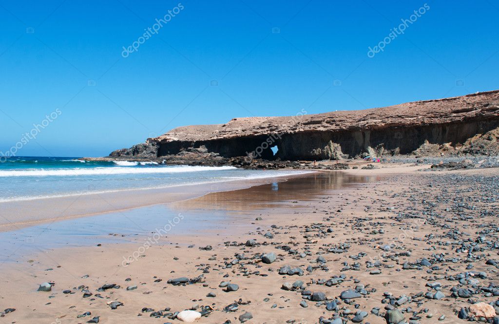Fuerteventura, Ilhas Canárias vista panorâmica da Playa de Garcey, uma