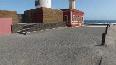 Fuerteventura, Kanarya Adaları: Görünüm Toston deniz feneri yakınlarında balıkçı köyü El Cotillo, 3 Eylül 2016