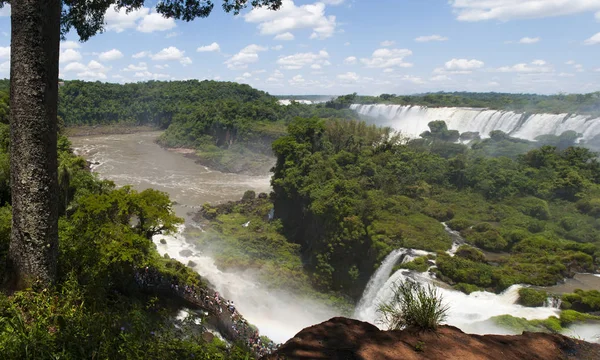 Iguazu: details of the spectacular Iguazu Falls, one of the most important tourist attractions of Latin America — Stock Photo, Image