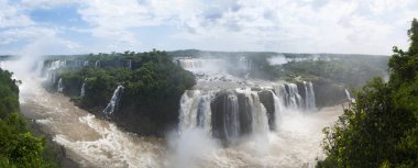 Argentina: the rainforest with view of the Iguazu Falls, one of the most important tourist attractions of Latin America clipart