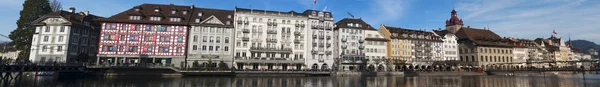 Switzerland: the skyline of Lucerne, the medieval city in central Switzerland — Stock Photo, Image