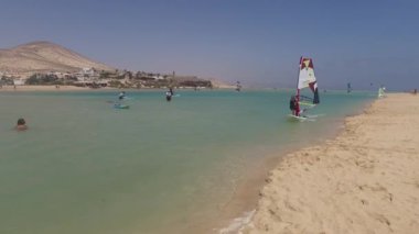 Fuerteventura: Eylül'de Jandia plaj lagün rüzgar sörfü 4, 2016