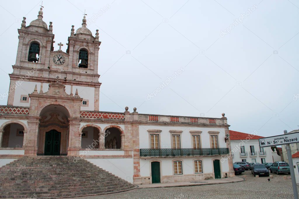 Portugal: view of the Church of Our Lady of Nazare, built in 1377 in order to house the sacred image of Our Lady of Nazareth and to host the large number of pilgrims who went there