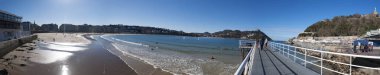 Bask Ülkesi, Ispanya: Donostia San Sebastian kıyı kentinde La Concha ünlü plaj