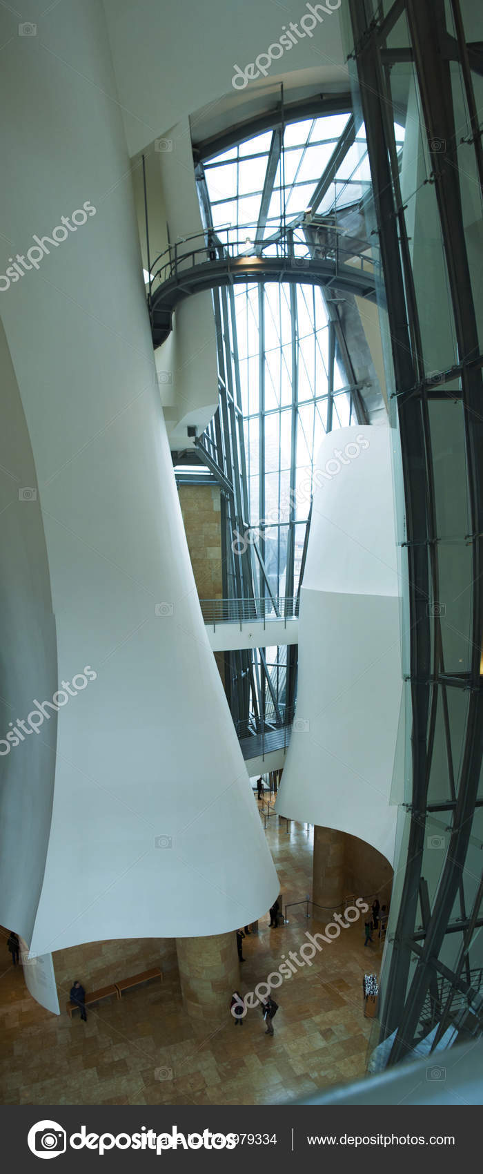 Spanien Das Interieur Des Guggenheim Museum Bilbao Das