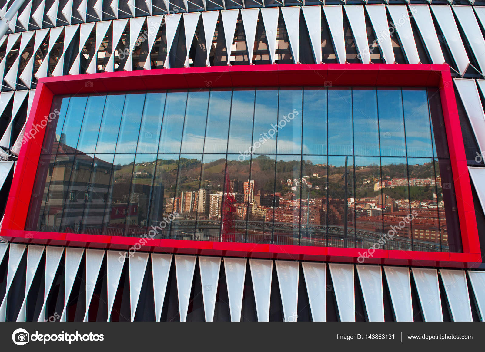 Bilbao Skyline Reflected On The Screen Of The San Mames Stadium Known As Nuevo San Mames Bilbao Skyline Reflected On The Screen Of The San Mames Stadium Known As Nuevo San Mames