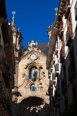 Donostia-San Sebastian: Basilica de Nuestra Senora del Coro, koro, 1774 yılında Parte Vieja, Old Town tamamlandığı Barok bir Roma Katolik parish Kilisesi, Saint Mary Bazilikası görünümünü