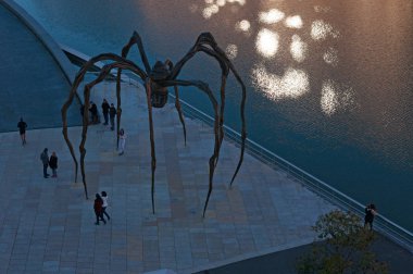 Bilbao: İyiyim anne, Louise Bourgeois sanatçı tarafından yapılan ve Guggenheim Müzesi Bilbao, dış yansımaları Oda Nervion Nehri üzerinde yer alan dev örümcek heykel