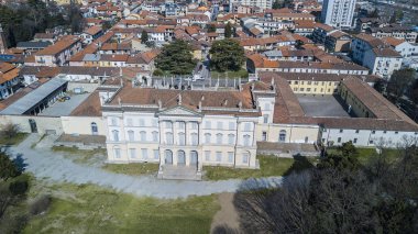 Villa Cusani Tittoni Traversi, panoramik, havadan görünümü, Desio, Monza ve Brianza, Milan, İtalya