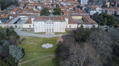 Villa Cusani Tittoni Traversi, panoramik, havadan görünümü, Desio, Monza ve Brianza, Milan, İtalya
