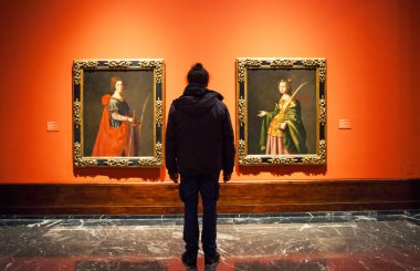 İspanya: Thuringia Azize Elisabeth seyir ve Saint Catherine İskenderiye tarafından Francisco de Zubaran Bilbao Güzel Sanatlar Müzesi'nde, ikinci en çok ziyaret edilen müze Bask Ülkesi '