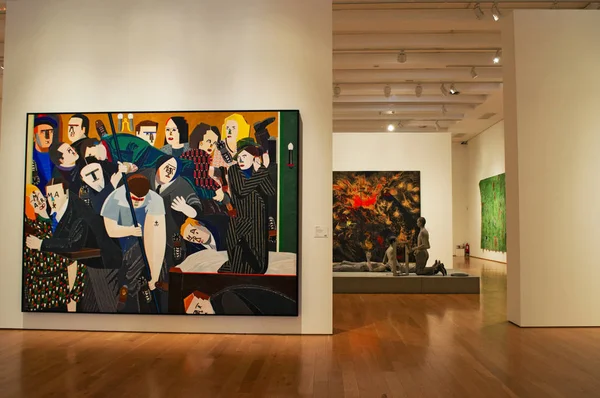 España: Diane Arbus en los años sesenta, acrílico sobre lienzo de Luis Gordillo en el Museo de Bellas Artes de Bilbao, el segundo museo más visitado del País Vasco donde se permite tomar fotografías — Foto de Stock