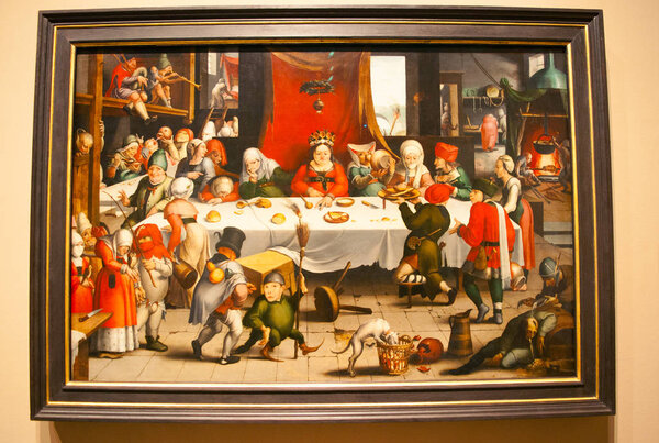 Spain: Burlesque Feast, painting by Jan Mandijn at Bilbao Fine Arts Museum, the second most visited museum in the Basque Country where it's allowed to take pictures of the artworks