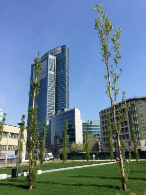 Ağaçlar Kütüphanesi, Palazzo della Regione Lombardia, bakan yeni Milan park gökdelen. 29 Mart 2017. Office Bölgesel Konseyi Başkanı Lombardy, İtalya