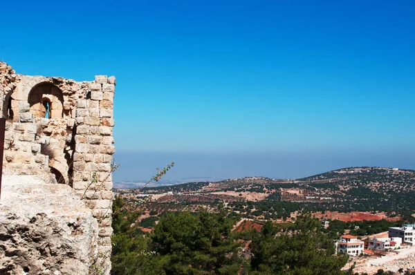 Jordan: the Jordan Valley seen from the Ajloun Castle, Muslim castle built by the Ayyubids in the 12th century, enlarged by the Mamluks, on a hilltop belonging to the Mount Alun district