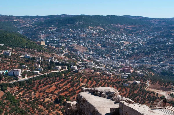 Jordan: the Jordan Valley seen from the Ajloun Castle, Muslim castle built by the Ayyubids in the 12th century, enlarged by the Mamluks, on a hilltop belonging to the Mount Alun district