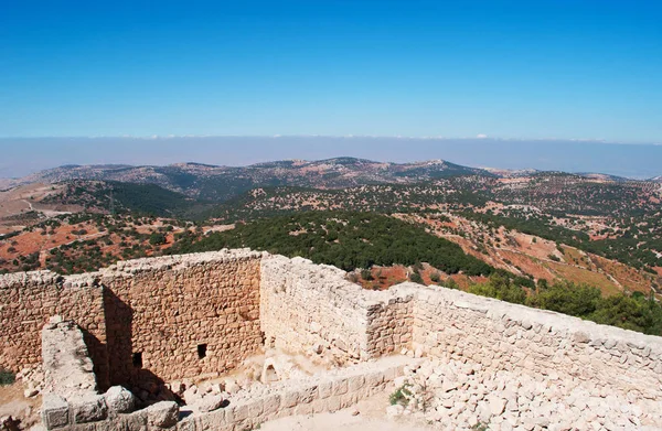 Jordan: the Jordan Valley seen from the Ajloun Castle, Muslim castle built by the Ayyubids in the 12th century, enlarged by the Mamluks, on a hilltop belonging to the Mount Alun district