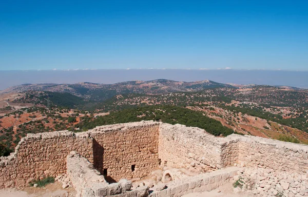 Jordan: the Jordan Valley seen from the Ajloun Castle, Muslim castle built by the Ayyubids in the 12th century, enlarged by the Mamluks, on a hilltop belonging to the Mount Alun district