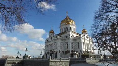 Panoramik Katedrali İsa'nın kurtarıcı ve Patrik Köprüsü, Moskova, Rusya Federasyonu