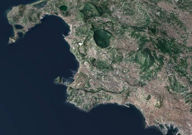Bölüm 3d alanları Flegrei, Naples, Campania, İtalya, split zemin. 3D render