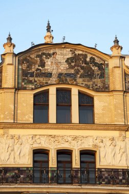Rusya: 18991907 Art Nouveau tarzında, ünlü mimar ve sanatçı benzersiz işbirliği için tarihsel bir hotel Moskova'da otel Metropol mimari detaylarını, inşa