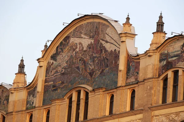 Russia: architectural details of the Hotel Metropol, an historical hotel in Moscow built in 18991907 in Art Nouveau style, famous for the unique collaboration of architects and artists