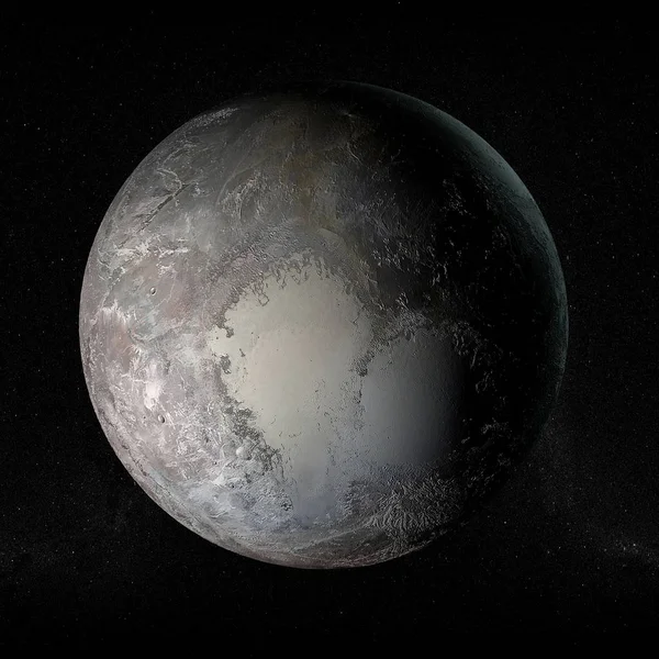 Plutão, rotação, planeta, sistema solar, espaço, renderização 3d — Fotografia de Stock