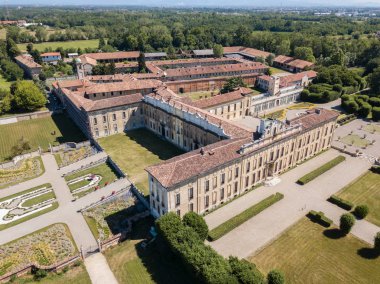 Villa Arconati, Castellazzo, Bollate, Milan, İtalya. Villa Arconati hava görünümünü 17/06/2017. Park, Groane Park ve bahçeler. 