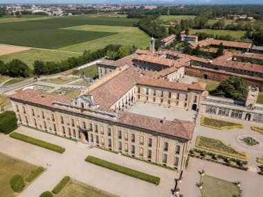 Villa Arconati, Castellazzo, Bollate, Milan, İtalya. Villa Arconati hava görünümünü 17/06/2017. Park, Groane Park ve bahçeler. 