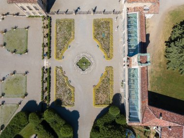 Villa Arconati, Castellazzo, Bollate, Milan, İtalya. Villa Arconati hava görünümünü 17/06/2017. Park, Groane Park ve bahçeler. 
