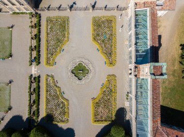 Villa Arconati, Castellazzo, Bollate, Milan, İtalya. Villa Arconati hava görünümünü 17/06/2017. Park, Groane Park ve bahçeler. 