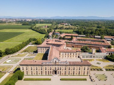 Villa Arconati, Castellazzo, Bollate, Milan, İtalya. Villa Arconati hava görünümünü 17/06/2017. Park, Groane Park ve bahçeler. 