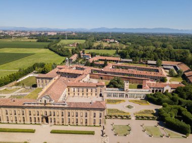 Villa Arconati, Castellazzo, Bollate, Milan, İtalya. Villa Arconati hava görünümünü 17/06/2017. Park, Groane Park ve bahçeler. 