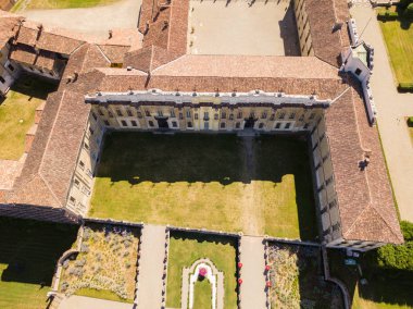 Villa Arconati, Castellazzo, Bollate, Milan, İtalya. Villa Arconati hava görünümünü 17/06/2017. Park, Groane Park ve bahçeler. 