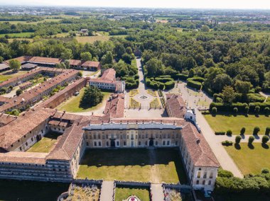Villa Arconati, Castellazzo, Bollate, Milan, İtalya. Villa Arconati hava görünümünü 17/06/2017. Park, Groane Park ve bahçeler. 