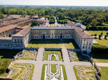 Villa Arconati, Castellazzo, Bollate, Milan, İtalya. Villa Arconati hava görünümünü 17/06/2017. Park, Groane Park ve bahçeler. 