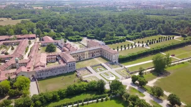 Villa Arconati, Castellazzo, Bollate, Milán, Italia. Vista aérea — Vídeos de Stock