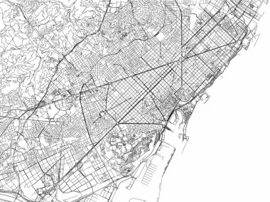 Harita, Barcelona, şehirler, cadde ve sokaklar, İspanya