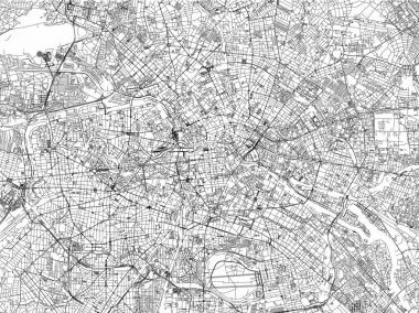 Berlin harita, şehirler, sokaklar, Almanya, uydu görüntüsü