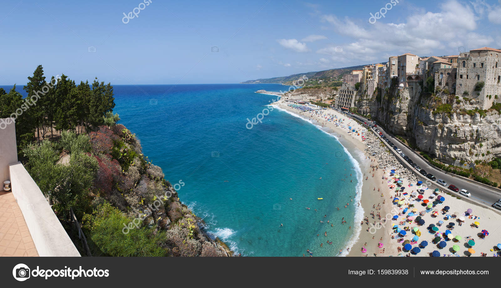 Calabria: Tyrrhenian Sea and the skyline of Tropea, one of the most