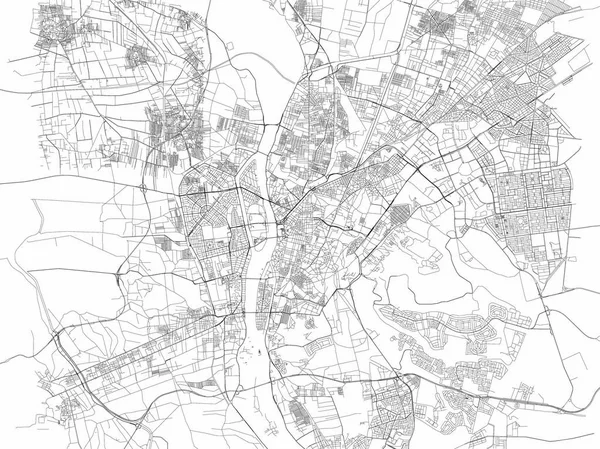 Karta över Kairo, satellitvy, stad, Egypten — Stock vektor