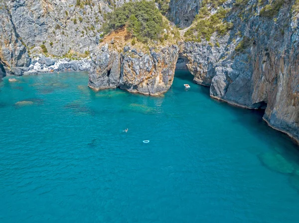 Great Arch, Aerial View, Arch Rock, Arco Magno and Beach, San Nicola Arcella, Cosenza Province, Calabria, Italy. 06/26/2017 — Stock Photo, Image