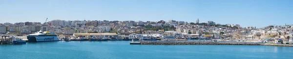 Morocco, North Africa: the port and the skyline of Tangier, Moroccan city on the Maghreb coast at the western entrance to the Strait of Gibraltar, where the Mediterranean Sea meets the Atlantic Ocean — Stock Photo, Image