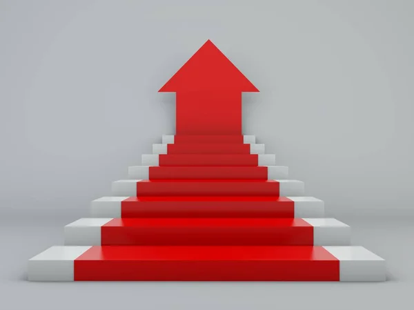 Scale arrow, stair ramp, carpet with arrow-shaped. Success in work — Stock Photo, Image