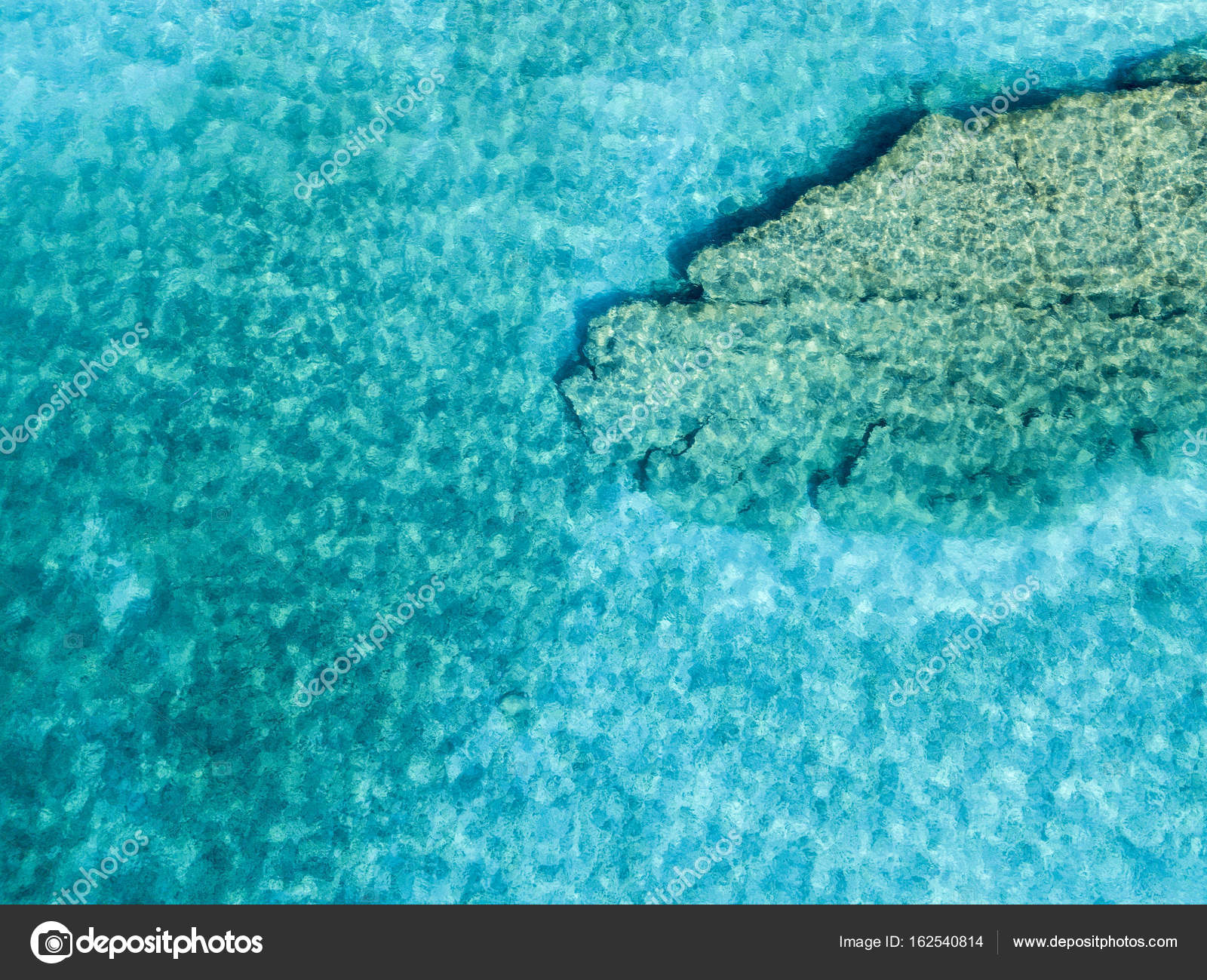 海の岩の空中写真。透明な水の上から見た海底の概要— ストックイラストレーション by © vampy1 #162540814, image size:1600x1299